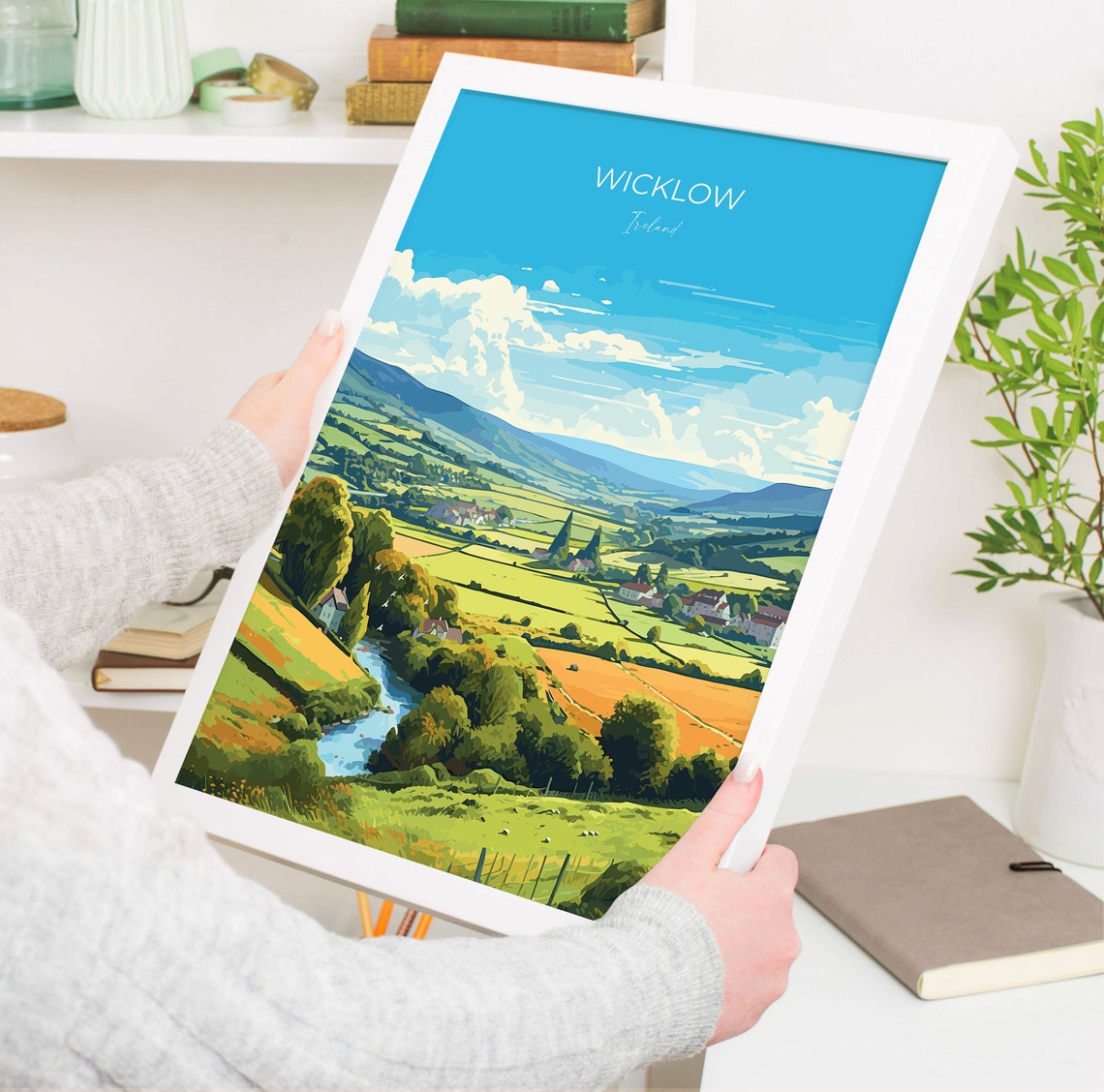 Wicklow Ireland Rolling Hills River Valley Travel Poster Countryside - Image 5