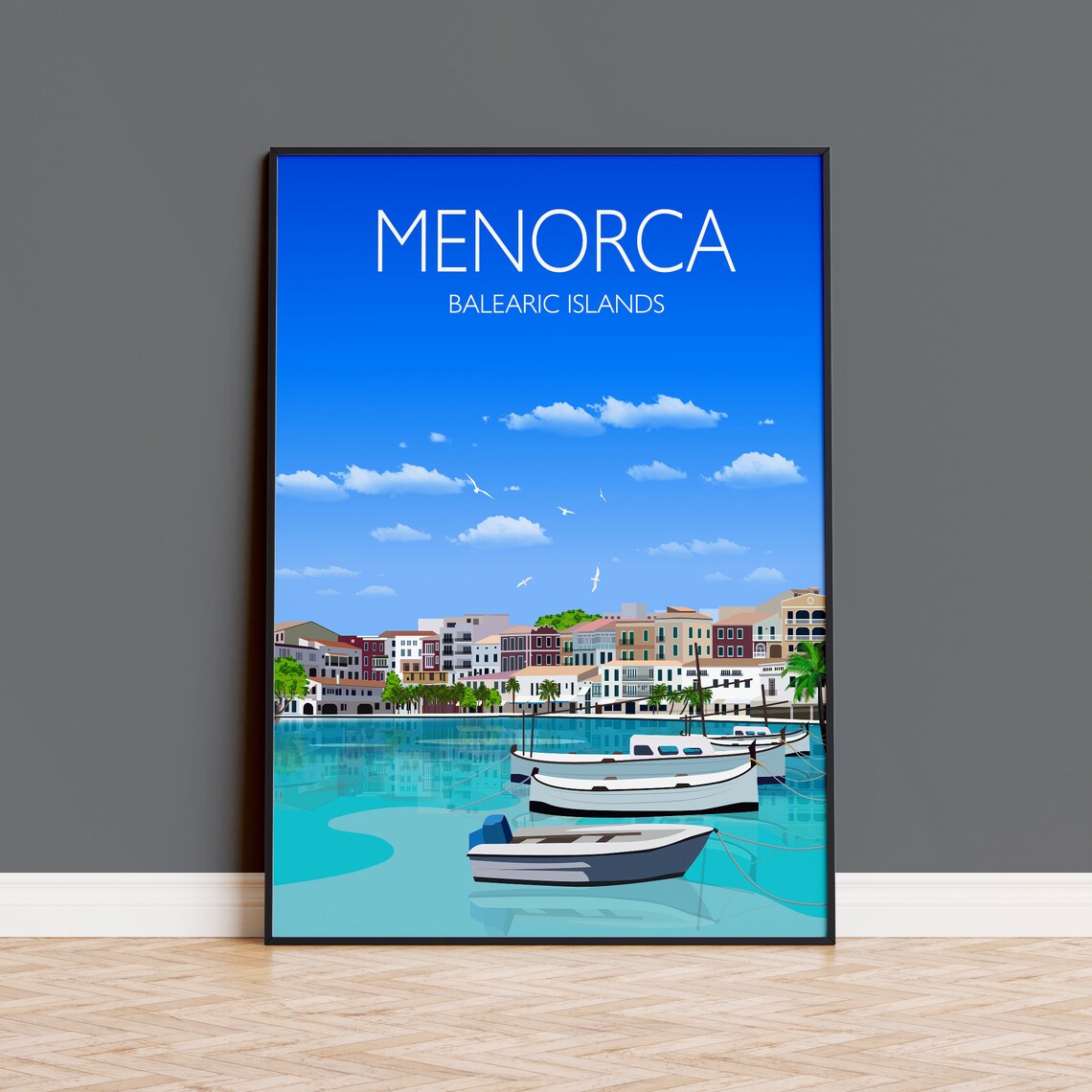 Menorca Travel Poster, Balearic Islands Art Print