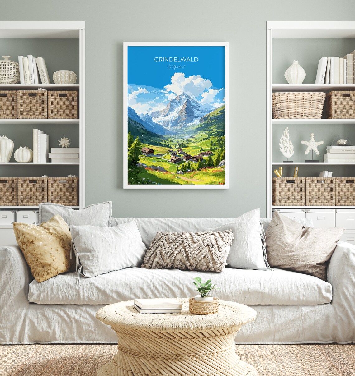 Grindelwald Swiss Alps Mountain Village Travel Poster Wall Decor - Image 4