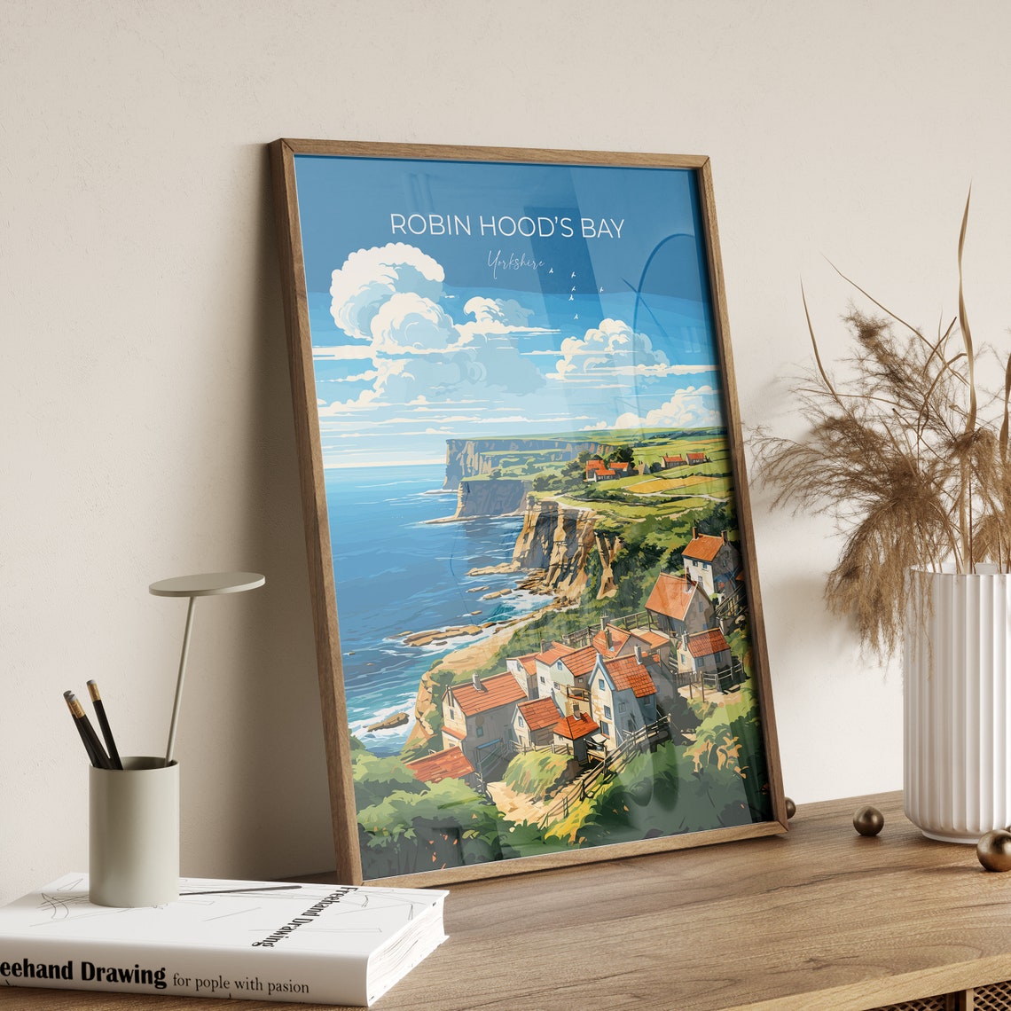 Robin Hoods Bay Print Travel Wall Art Travel Poster Of Robin Hoods Bay Robin Hoods Bay Art Print Yorkshire Wall Print Yorkshire Gift - Image 2