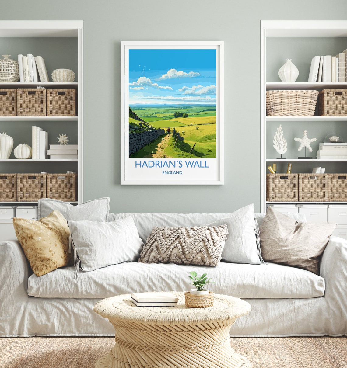 Hadrians Wall England Roman Wall Countryside Hiking Travel Poster - Image 4
