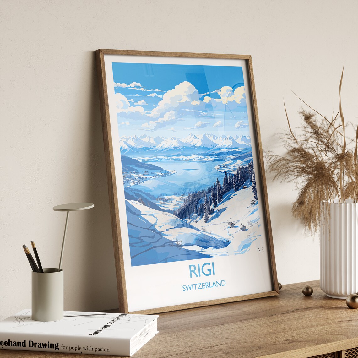Rigi Wall Art Travel Poster Travel Print Of Rigi Ski Poster Rigi Art Gift Switzerland Alps Art Travel Lovers Gift - Image 3