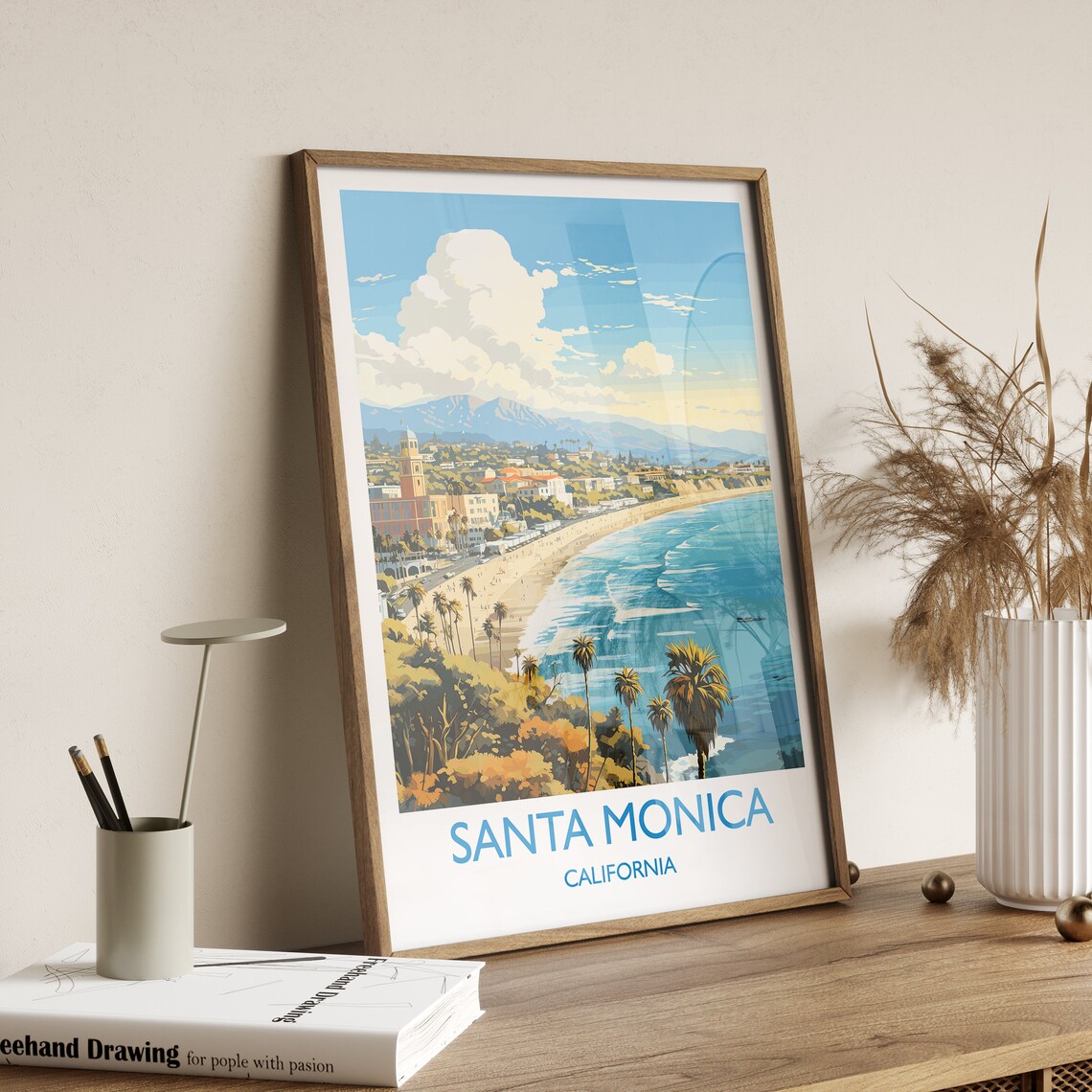 Santa Monica Travel Poster, California Wall Art Print - Image 2