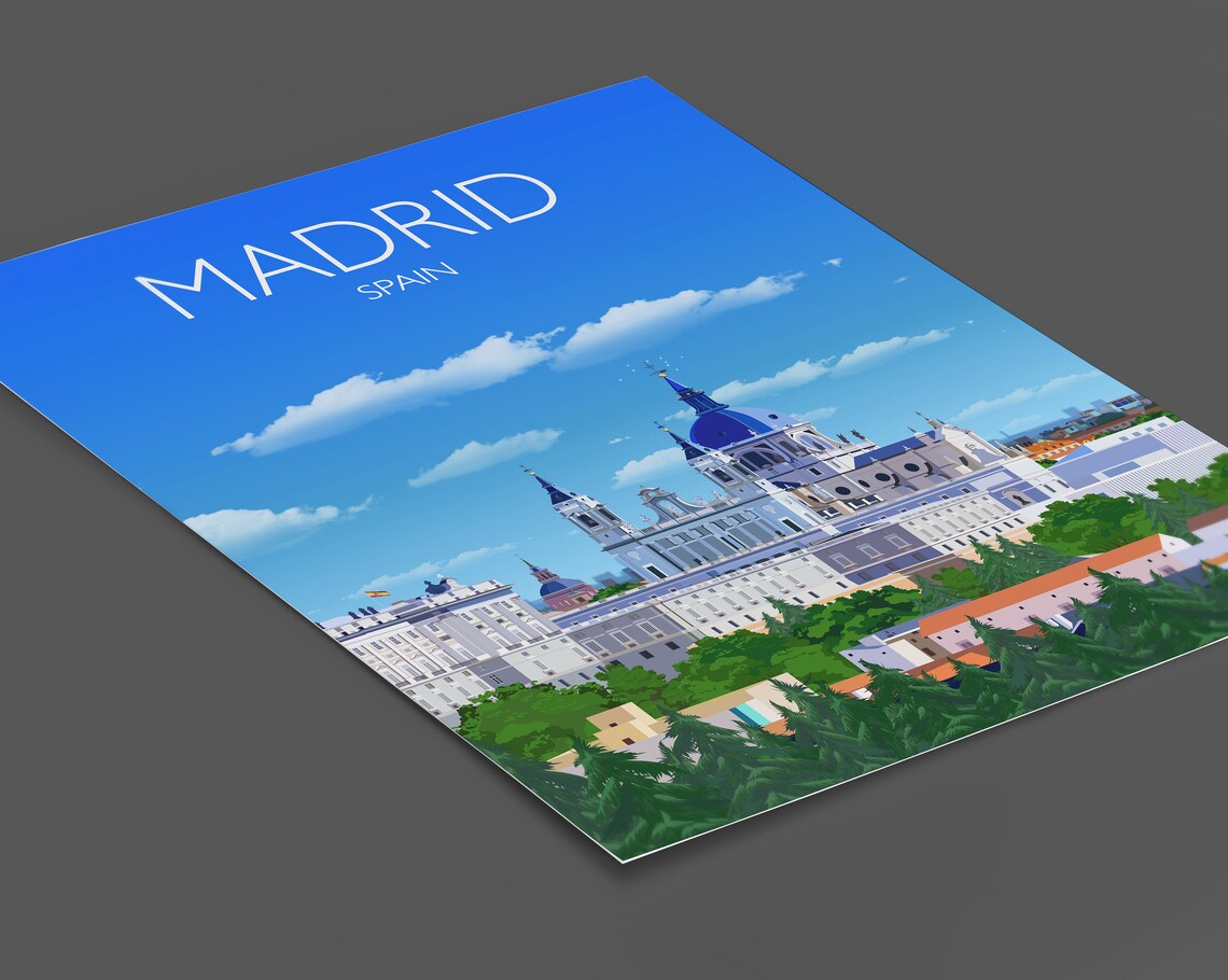 Madrid Travel Poster, Spain Cityscape Art Print - Image 2