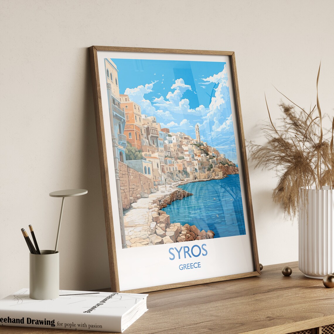 Syros Greece Travel Poster, Greek Islands Art Print - Image 3