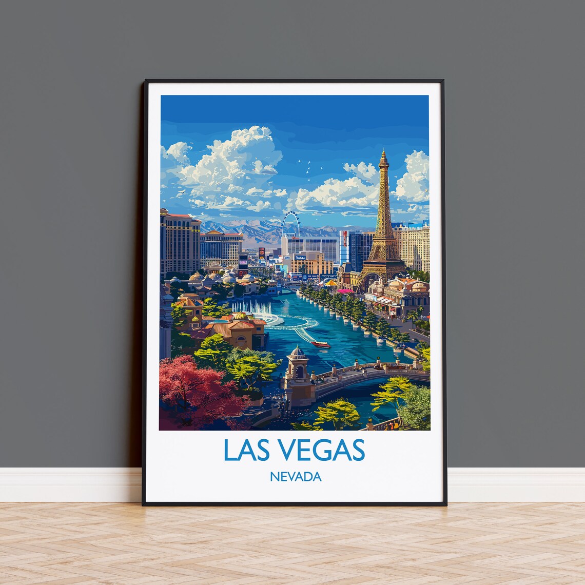 Las Vegas Travel Poster, Nevada City Print