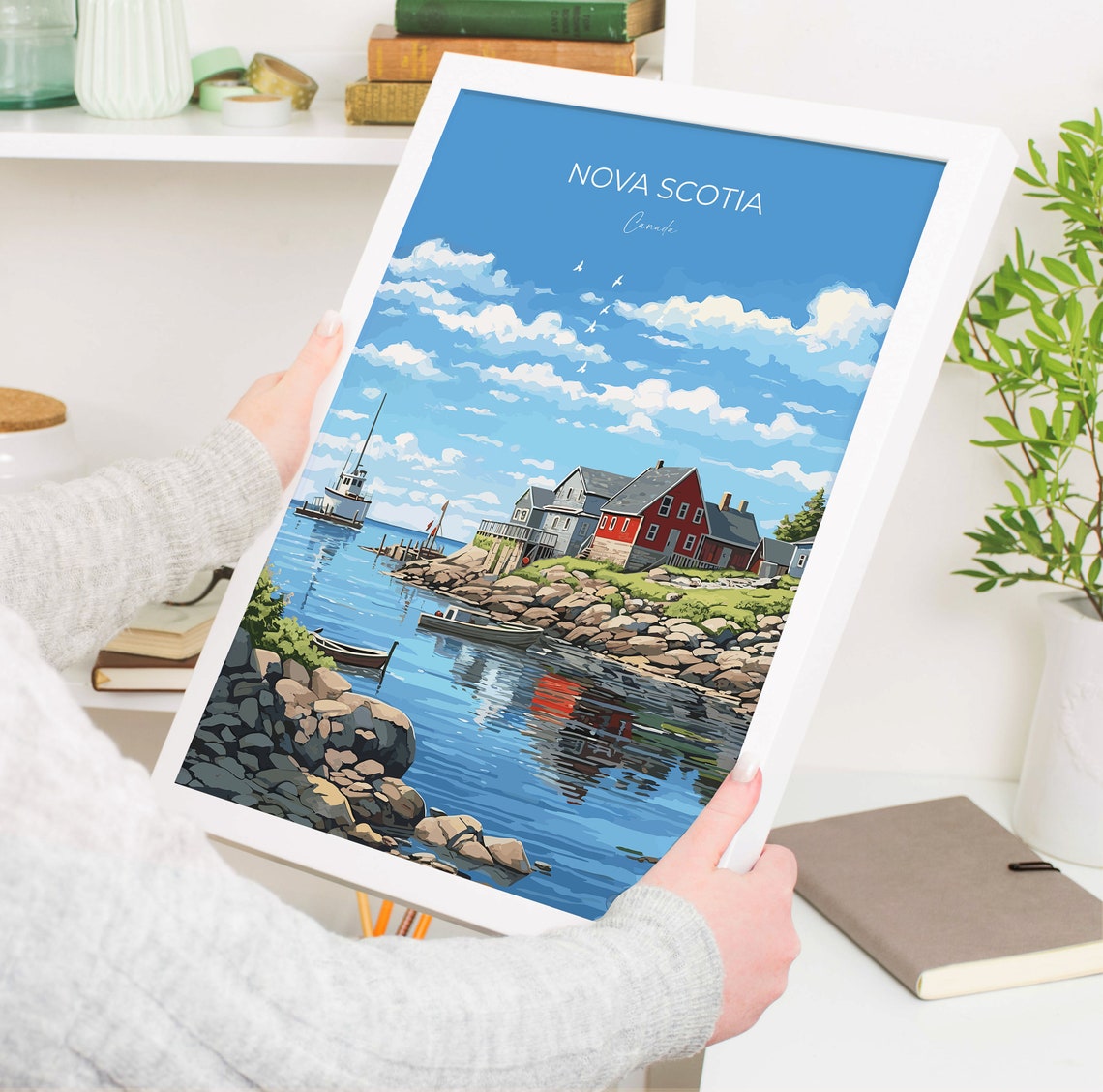 Nova Scotia Fishing Village Canada Rocky Harbour Boats Poster - Image 5