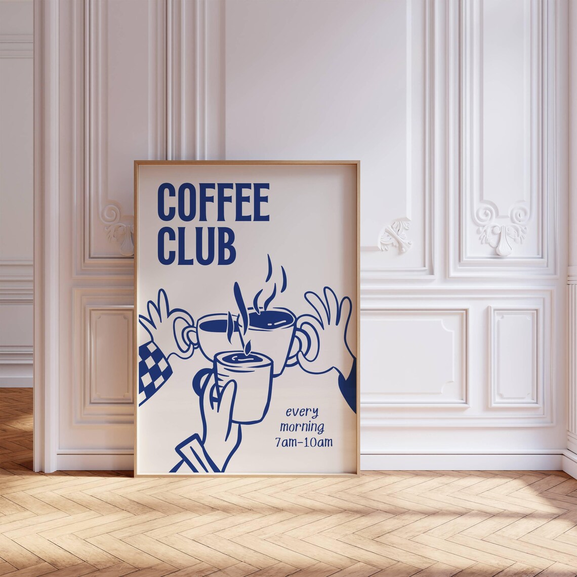 Retro Coffee Club Coffee Kitchen Wall Art Print - Image 8