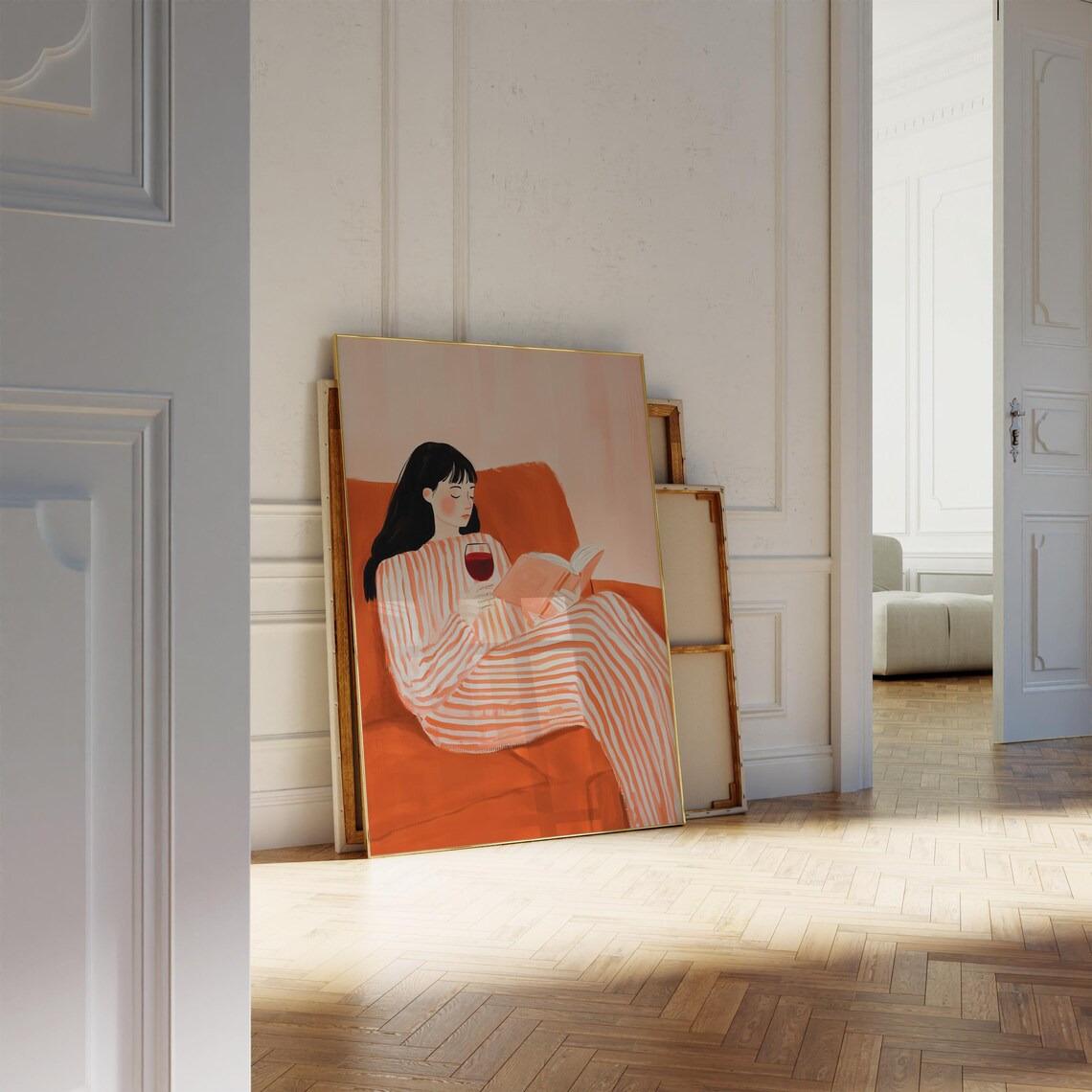 Reading Woman, Contemporary Abstract Portrait - Image 4