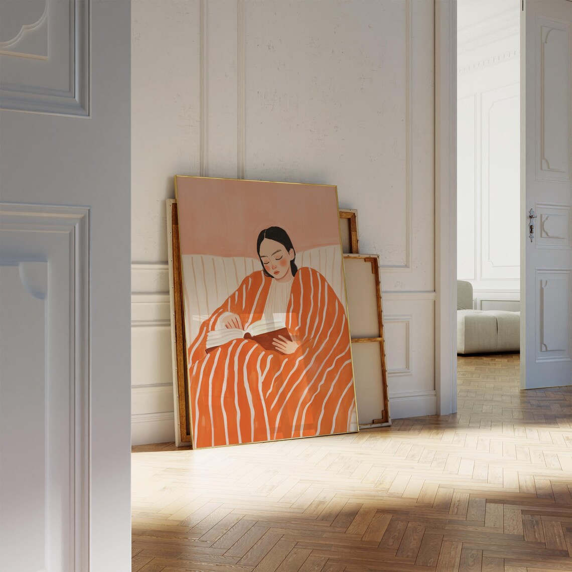 Woman Reading, Contemporary Abstract Art Print - Image 4