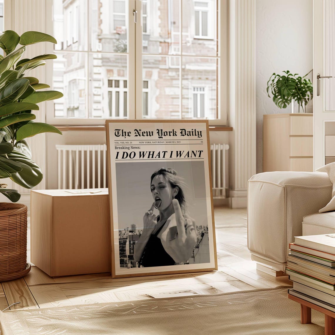 I Do What I Want Newspaper Headline Trendy Girl Dorm Room Poster - Image 4