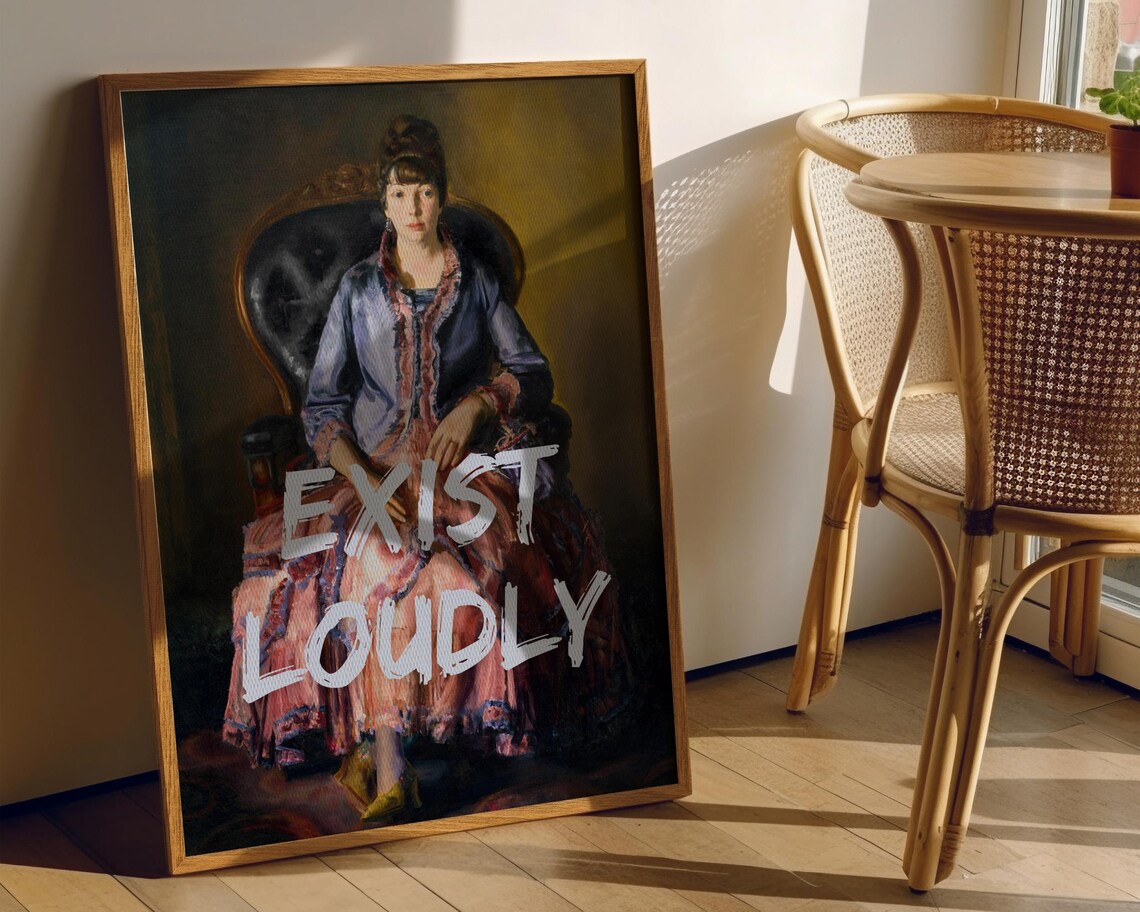 Exist Loudly Feminist Quote Art Print, Maximalist Decor - Image 6