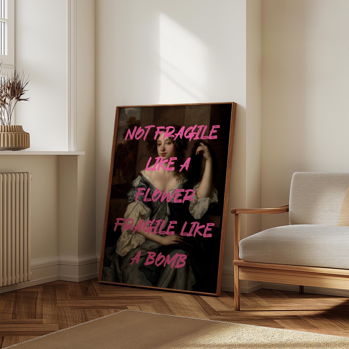 Not Fragile Like A Flower Quote, Feminist Art Print - Image 2