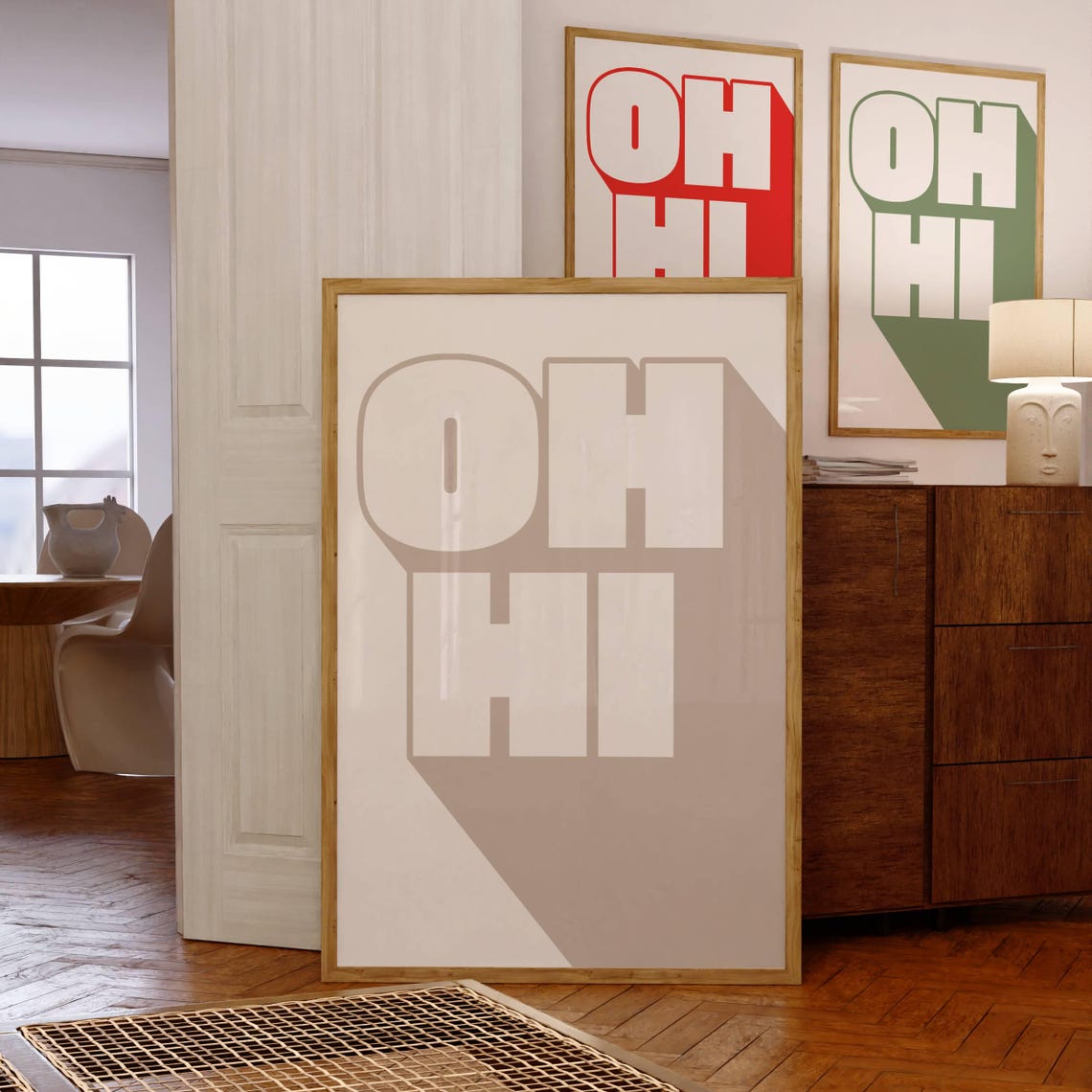 Oh Hi Print Modern Typography Poster Entryway Wall Art Boho Home Decor Bold Type Design Neutral Aesthetic Trendy Wall Art - Image 8