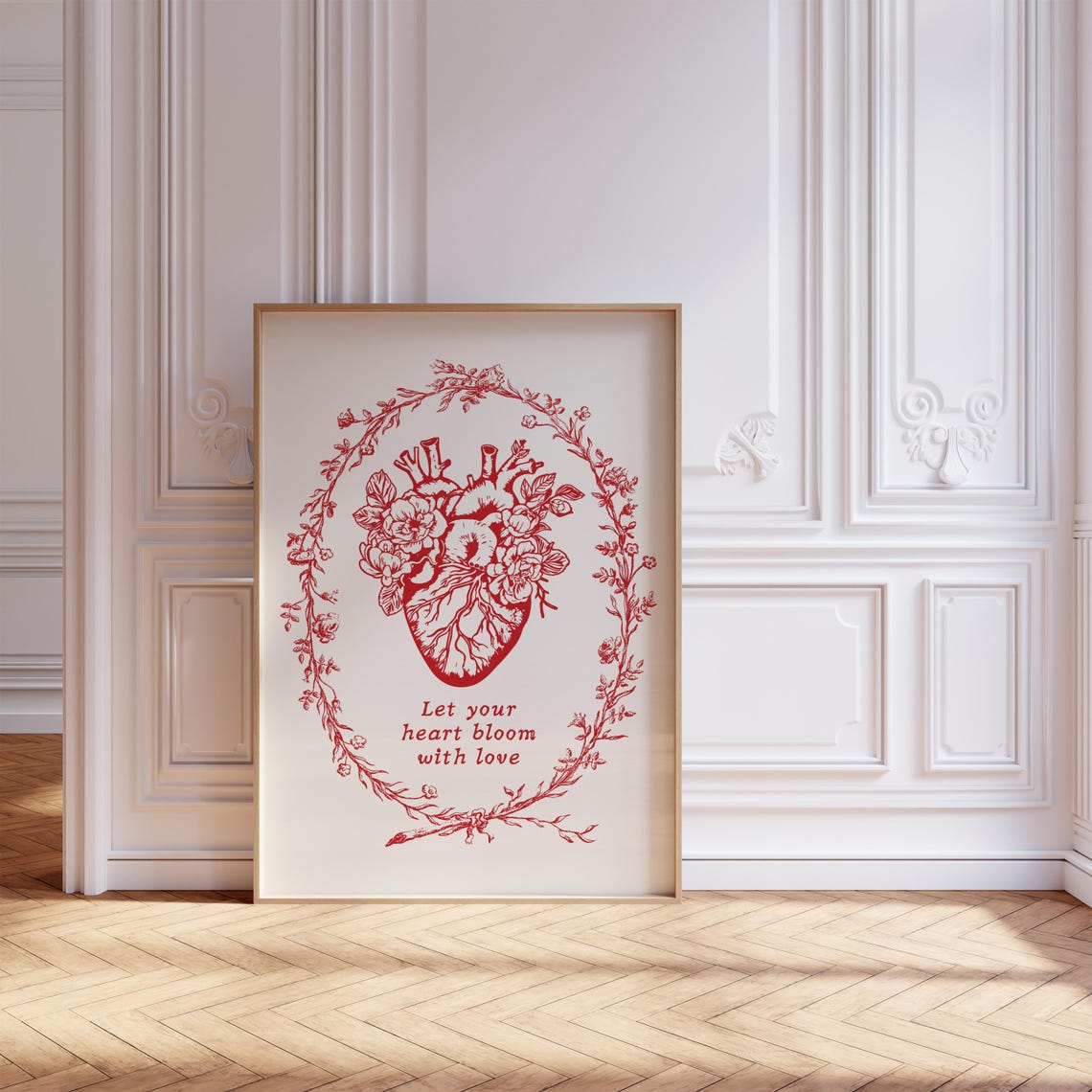 Let Your Heart Bloom With Love Floral Anatomical Heart Poster - Image 6