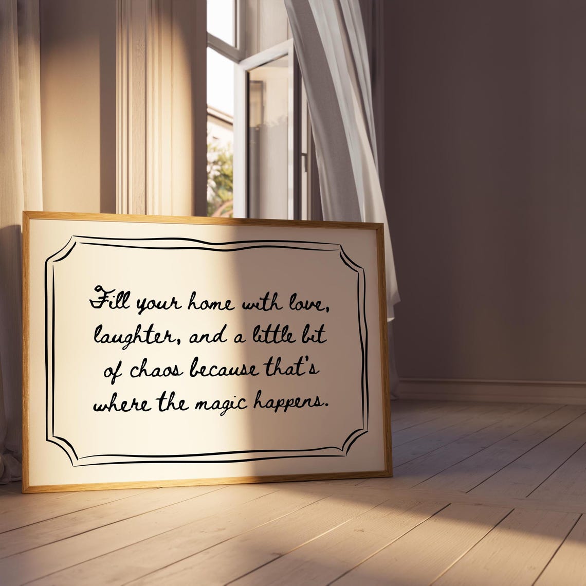 Fill Your Home With Love Laughter Chaos Script Family Quote Poster - Image 6