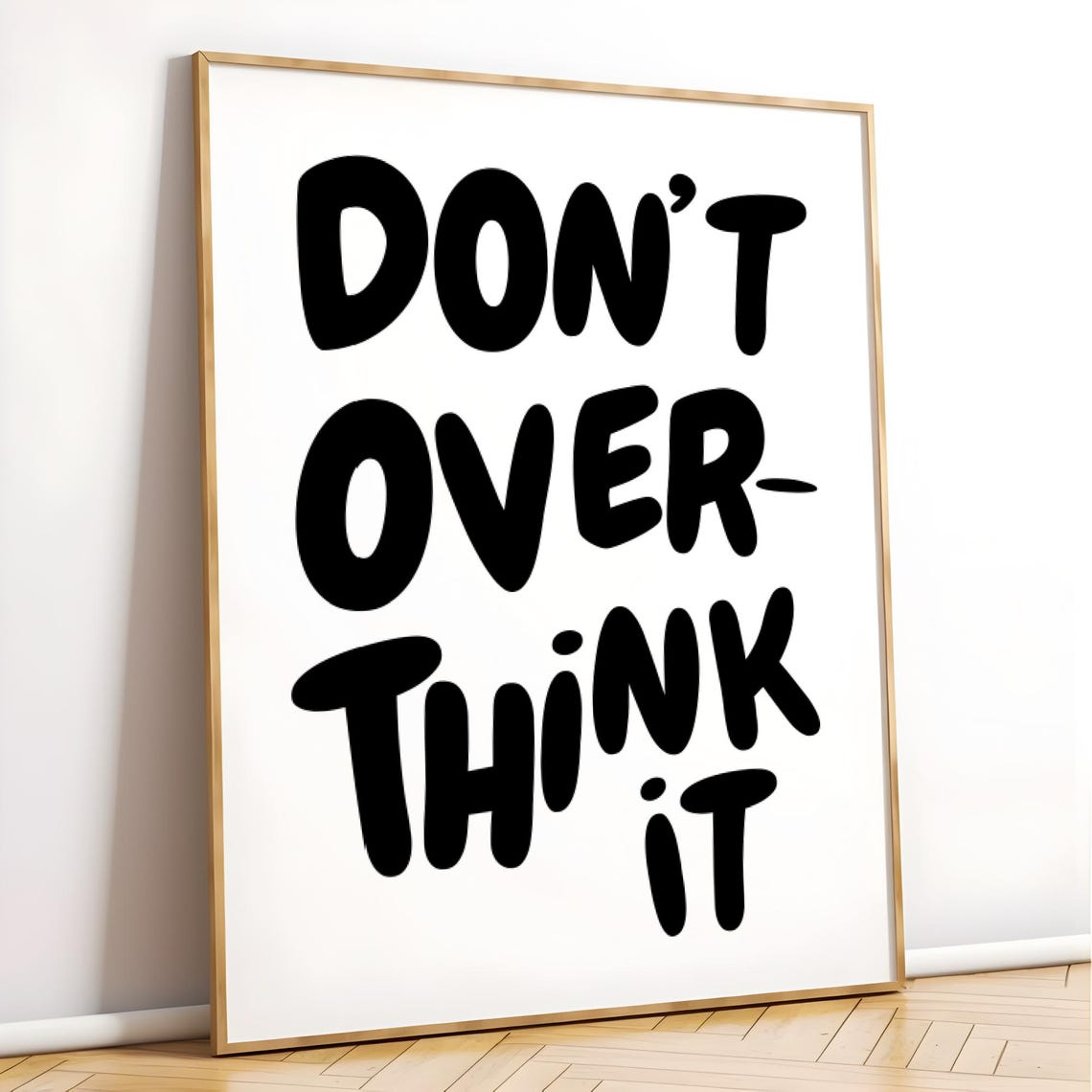 Do Not Overthink It Bold Black Minimalist Typography Wall Poster - Image 4
