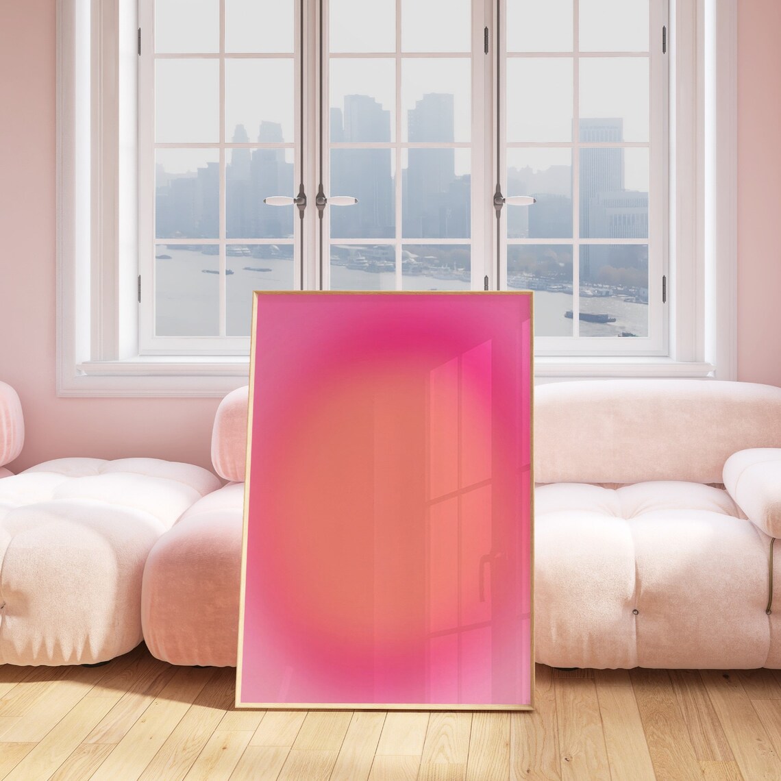 Divine Feminine Pink Peach Aura Glow Minimalist Aesthetic Poster - Image 3