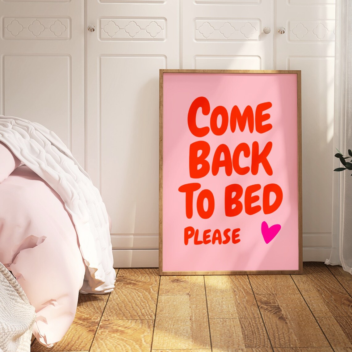 Come Back To Bed Love Quote Poster, Lovecore Decor - Image 3