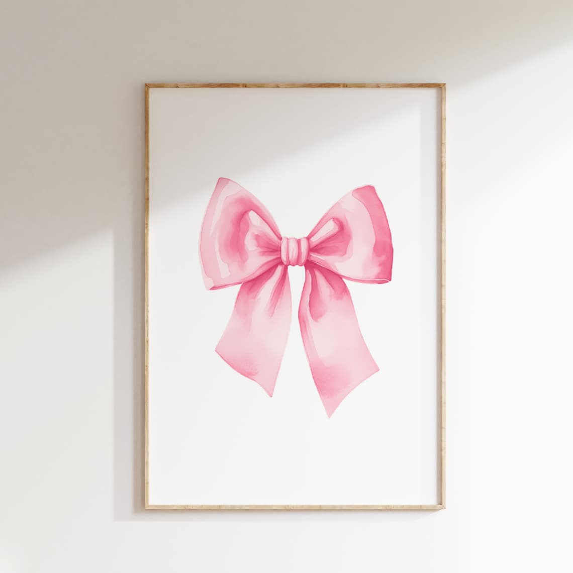 Pink Watercolor Bow Preppy Aesthetic Girly Teen Room Decor Poster