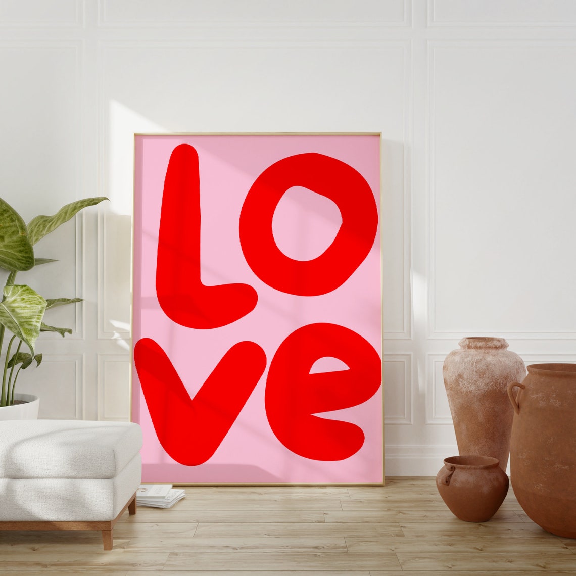 Love Red Bold Typography Valentine Pink Y2K Poster Cute Wall Decor - Image 2
