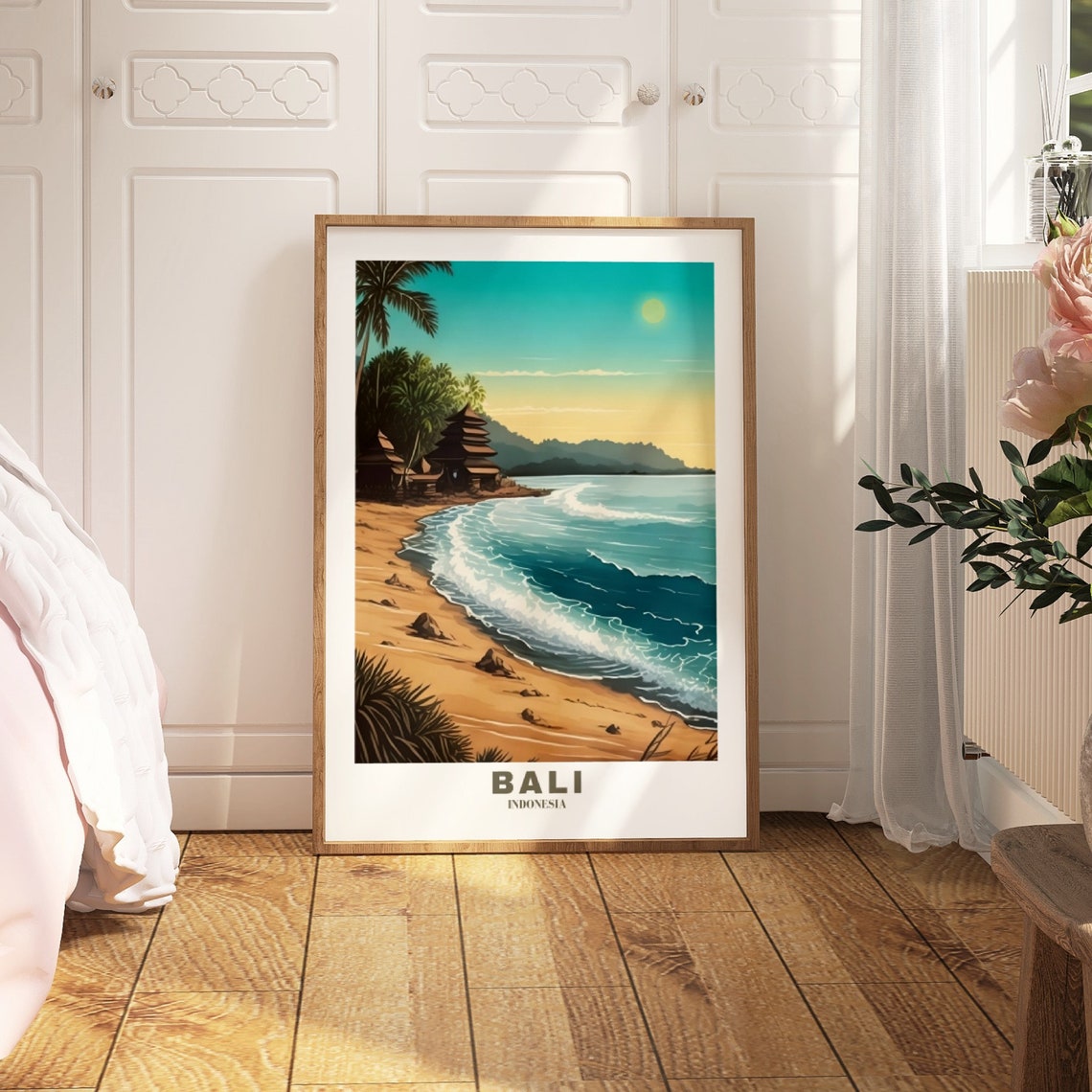 Bali Indonesia Beach Temple Sunset Tropical Island Travel Poster - Image 4