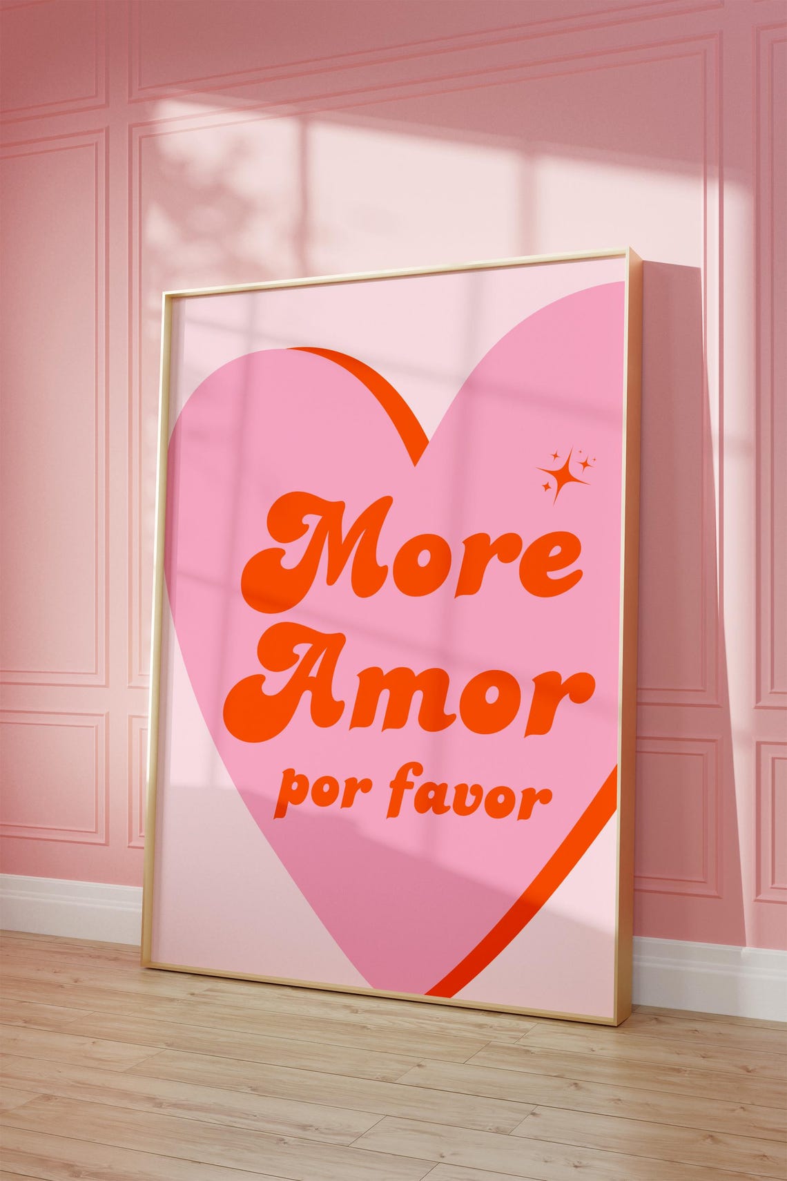 More Amor Por Favor Poster Preppy College Apartment Decor Pink Orange Trendy Art Print Maximalist Spanish Love Quote Poster - Image 3
