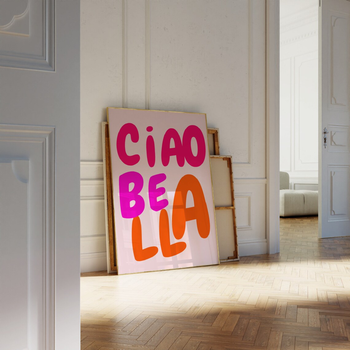Ciao Bella Pink Preppy Dorm Room Art Print - Image 4