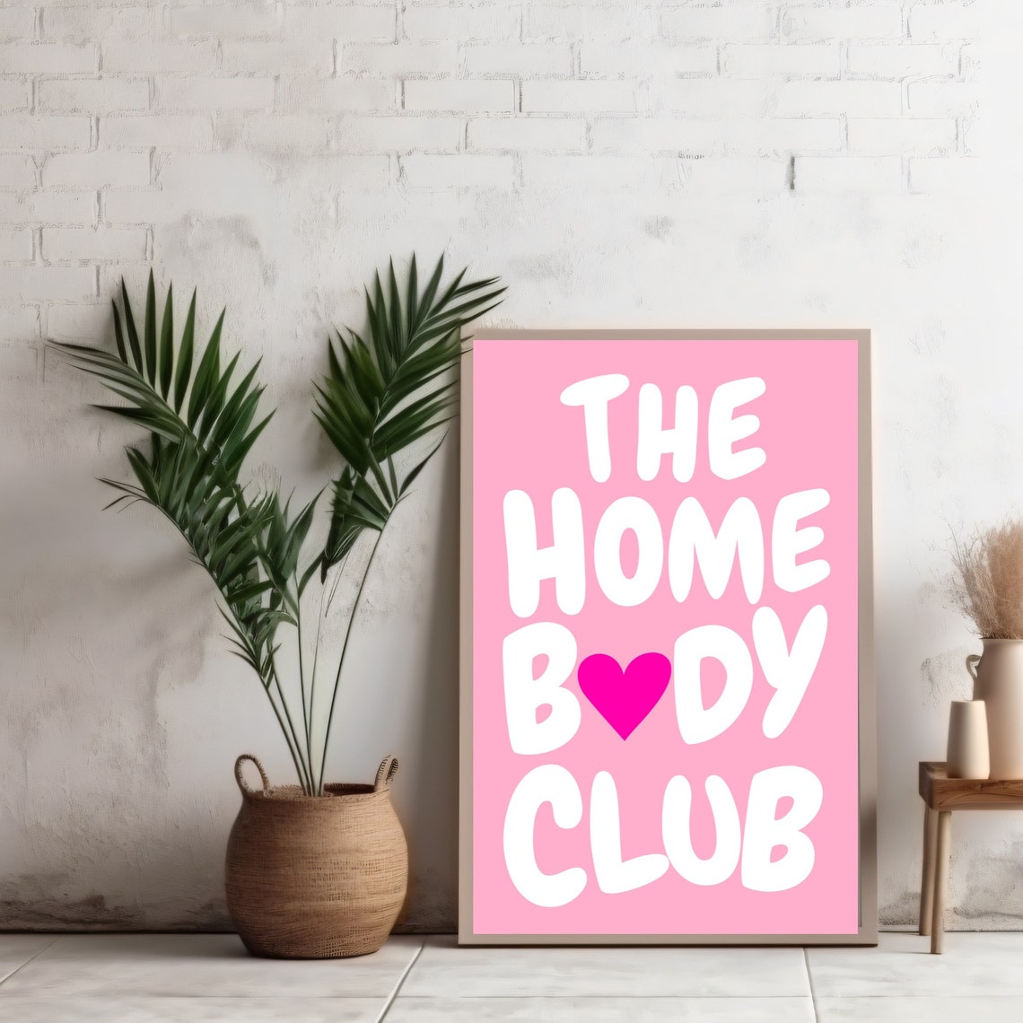 The Homebody Club Print Neutral Retro Print Trendy Quote Print Pink Preppy Prints The Homebody Club Poster Motivation Art - Image 3