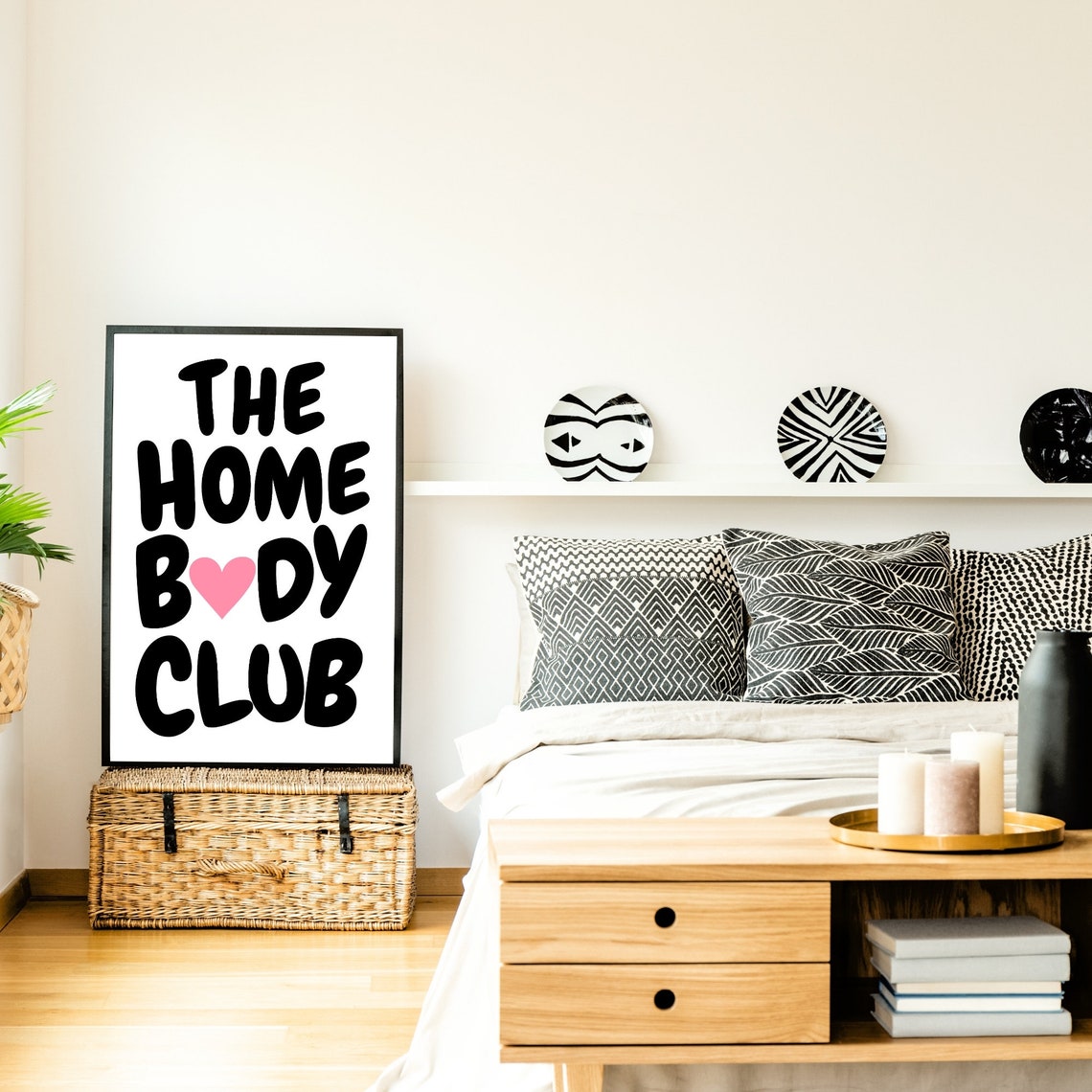 The Homebody Club Print Neutral Retro Print Trendy Quote Print Black Preppy Prints The Homebody Club Poster Motivation Art - Image 2