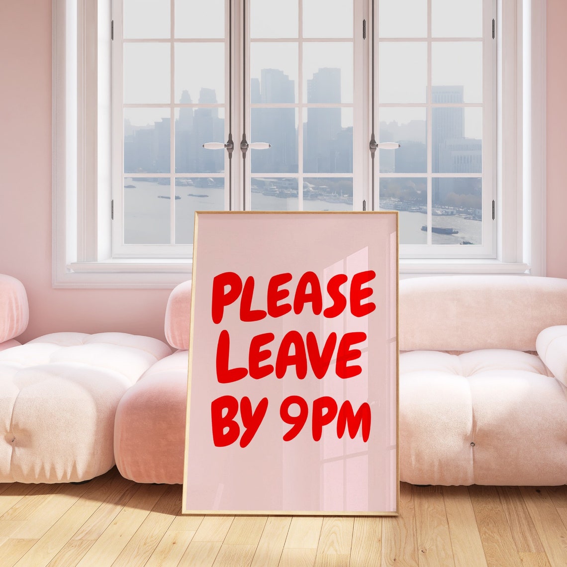 Please Leave By 9pm Print Funny Goodbye Print Aesthetic Home Decor Cute Modern Wall Art Trendy Quote Art Print Leave By 9 - Image 3