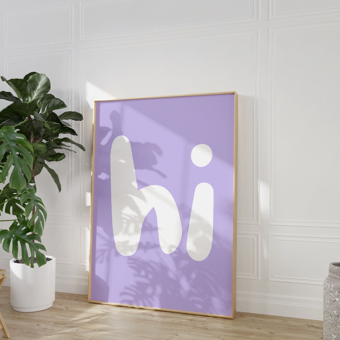 Hi Hello Greeting White Letter Lavender Purple Minimalist Decor Poster - Image 4