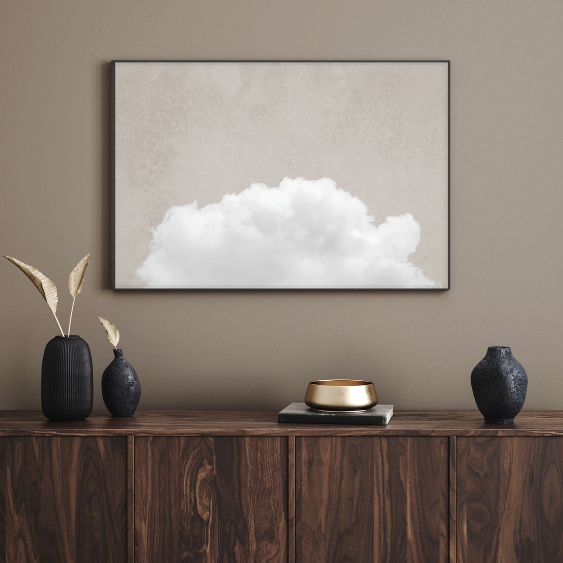 Beige Cloud Minimalist Landscape Art Print