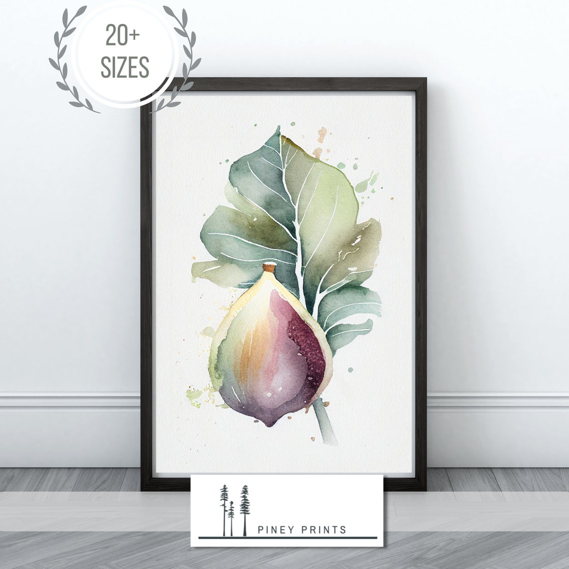 Watercolor Fig Fruit Botanical Ripe Fig Leaf Kitchen Wall Decor Poster - Image 4