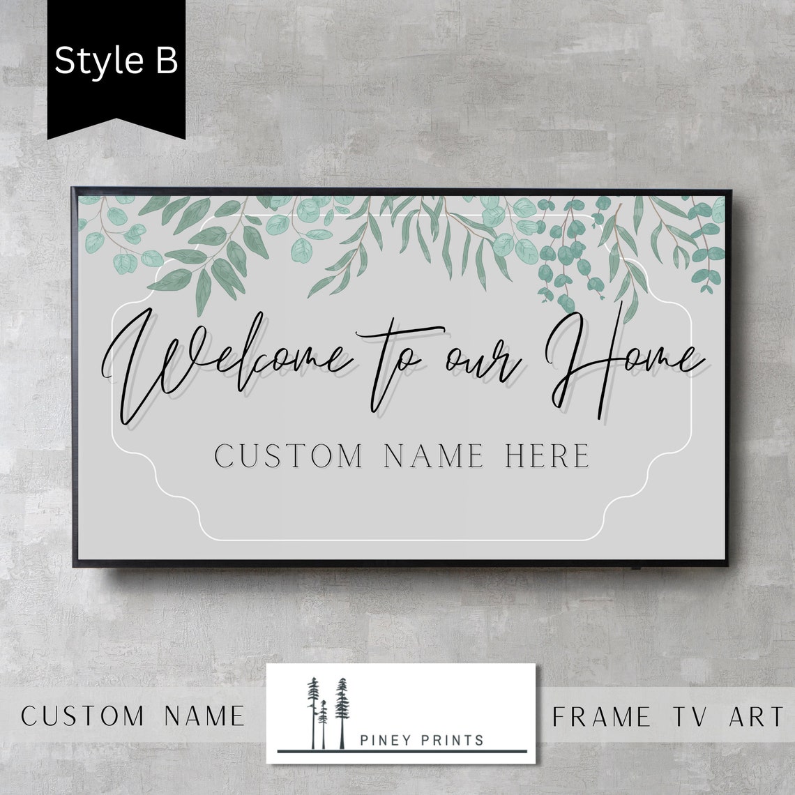 Personalized Welcome Home Sign Eucalyptus Leaf Botanical Wall Art - Image 2