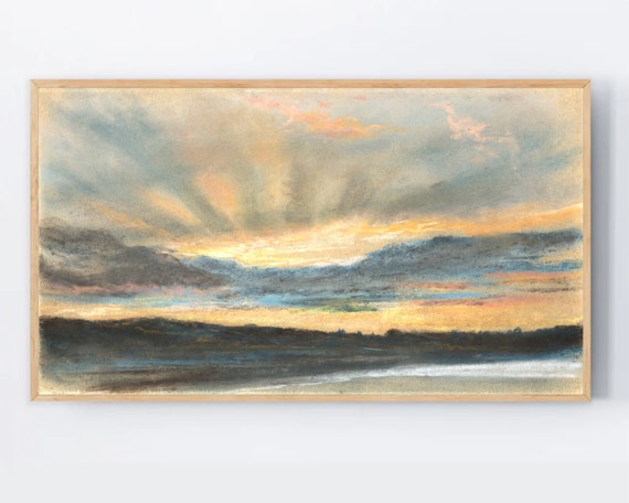 Calming Paintings For Samsung Frame Tv Art Sunset Painting Relaxing Soothing Image The