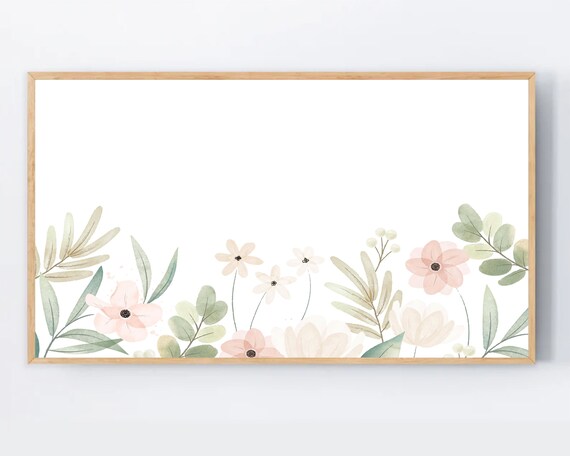 Cute Frame Tv Art Flowers Design Samsung Floral Spring Wildflowers Watercolor Painting
