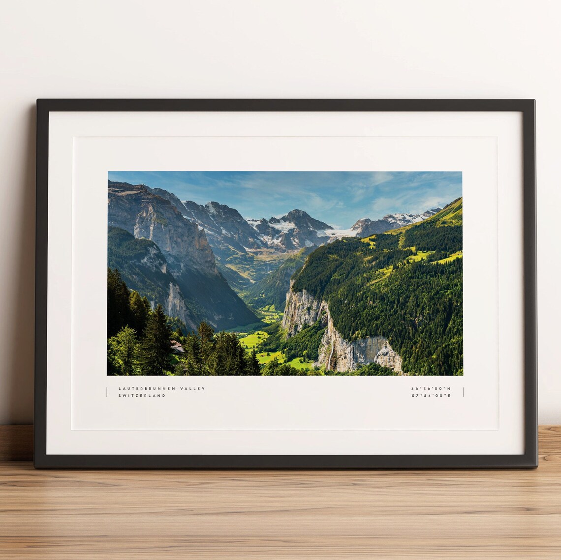 Lauterbrunnen Valley Coordinates Travel Poster