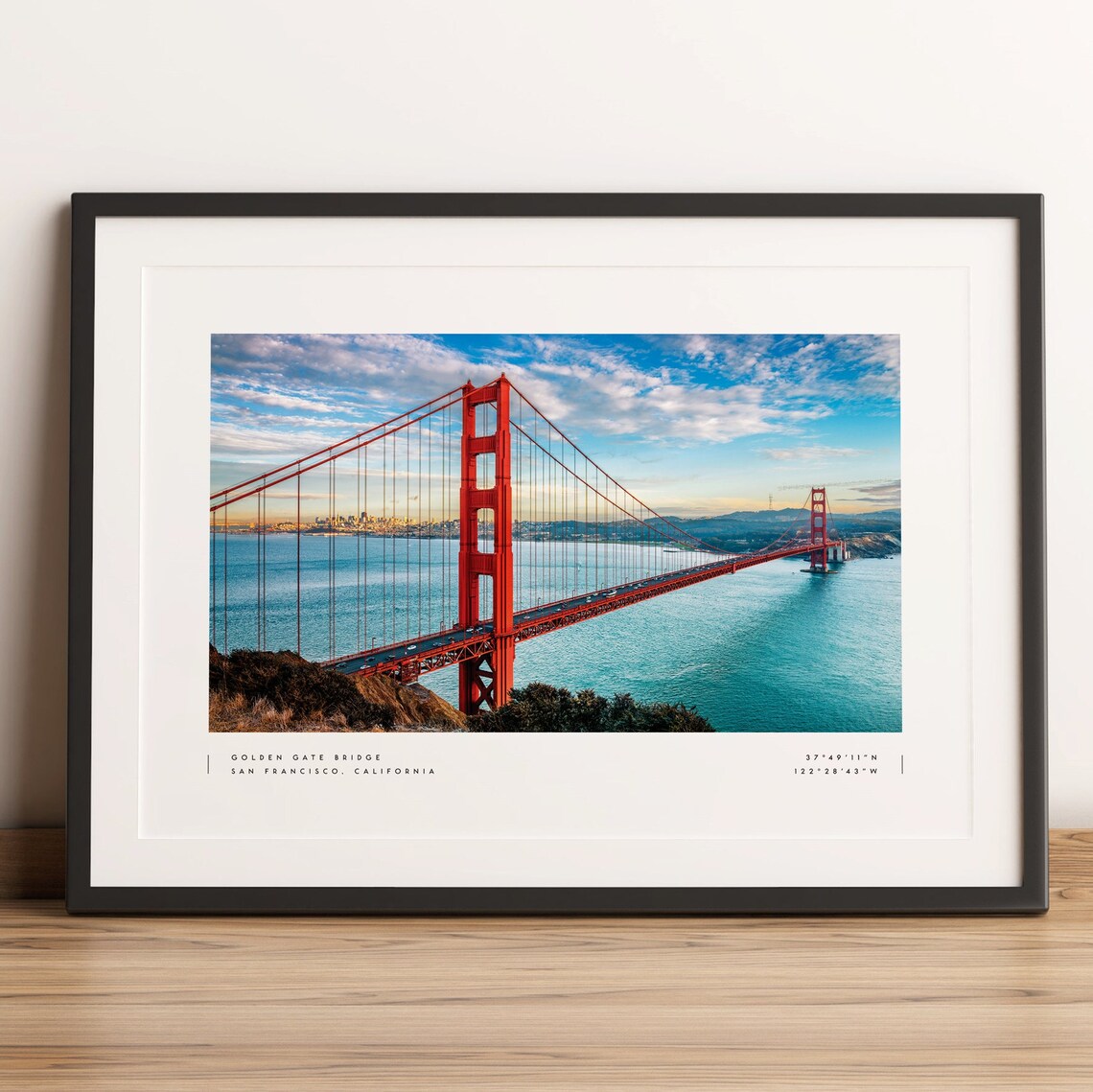 San Francisco Coordinates Travel Poster, Wall Art