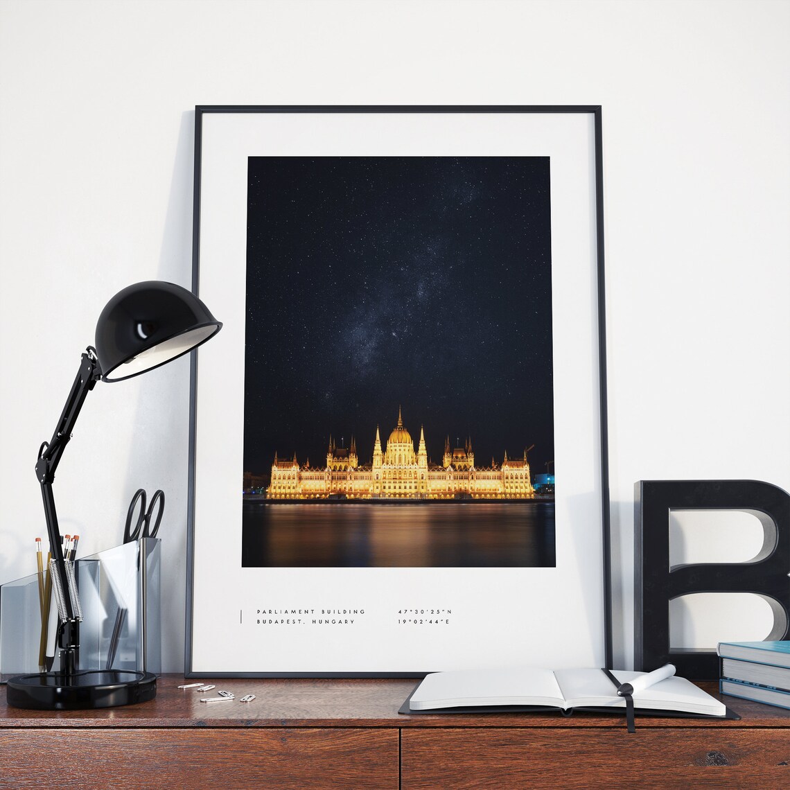 Budapest Coordinates Black And White Travel Poster