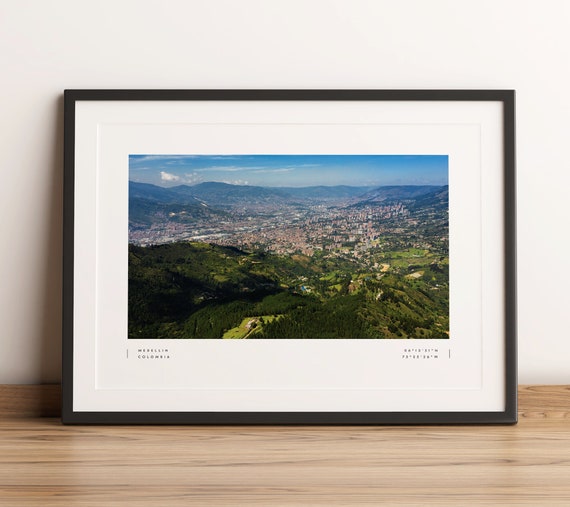 Medellin Print Poster Coordinates Wall Art Photo Travel Decor