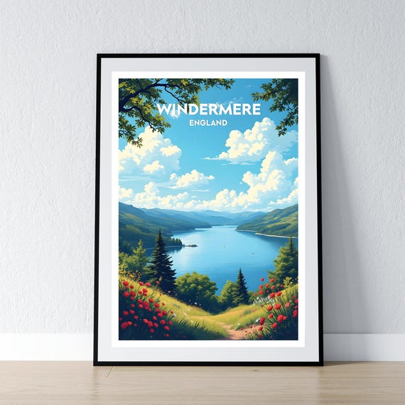 Lake Windermere Print Poster District Coordinates Wall Art Photo