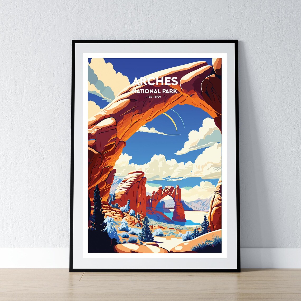 Arches National Park Est 1929 Delicate Arch Vintage Travel Poster