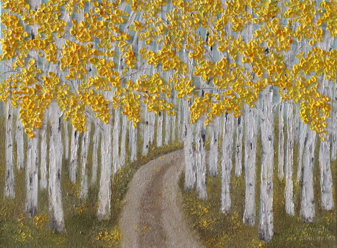 Colorado Aspens Custom Oil Impasto Landscape Art Print - Image 4