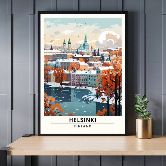 Helsinki Winter Travel Poster, Finland