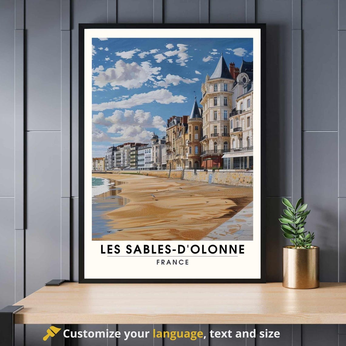 Les Sables d'Olonne France Sandy Beachfront Grand Hotels Poster