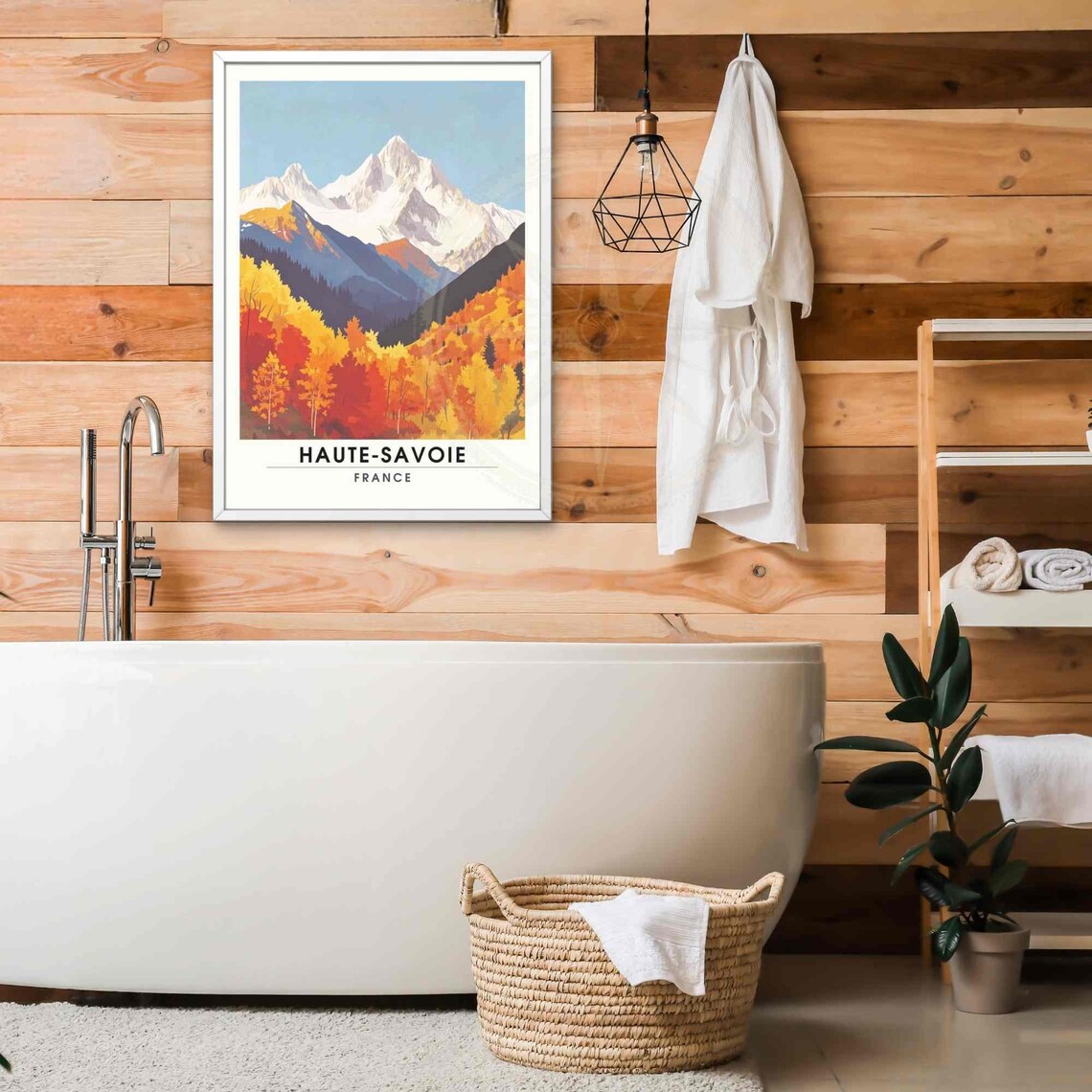 Haute-Savoie France Autumn Alpine Forest Snowy Peaks Travel Poster - Image 2