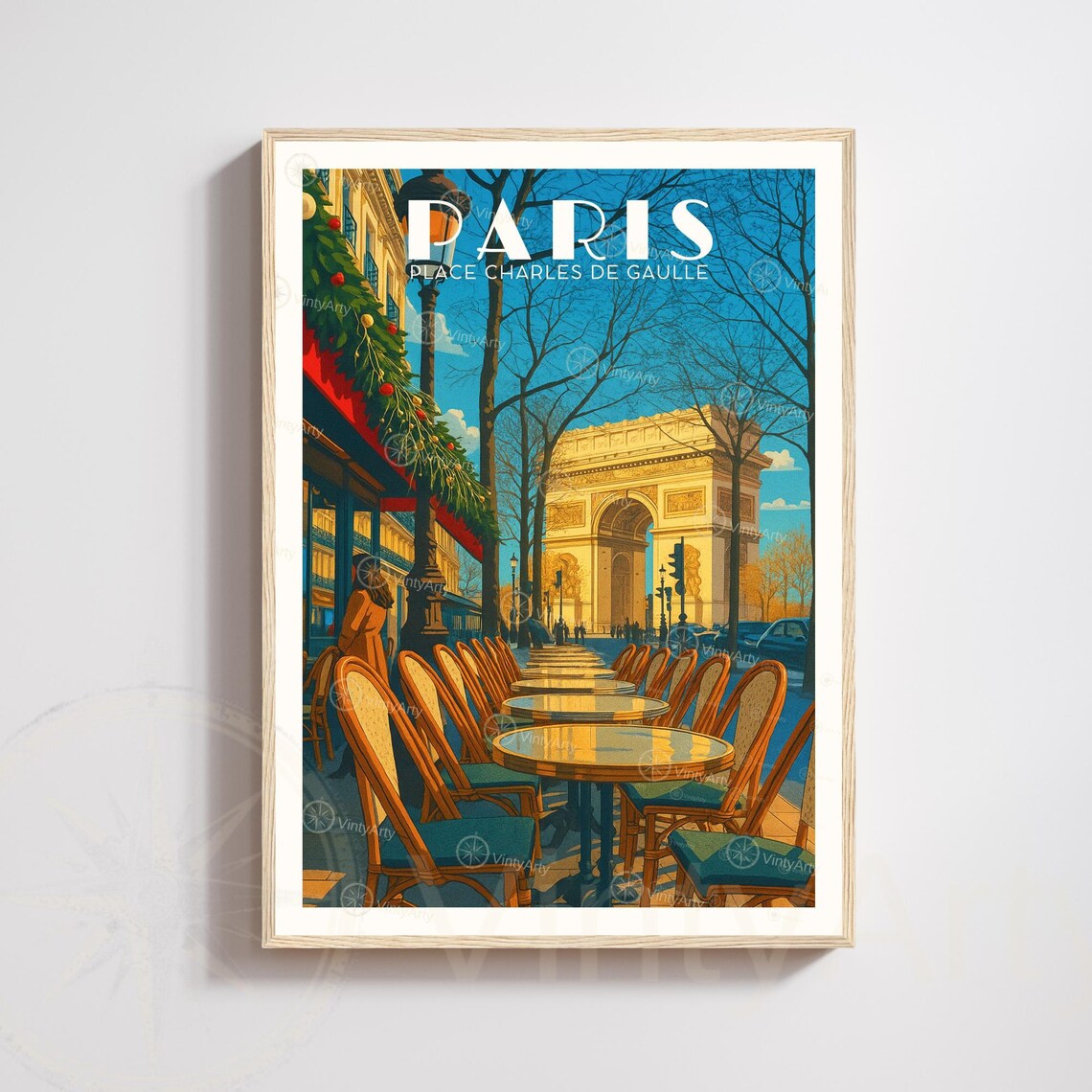 Paris Poster, Arc De Triomphe Vintage Travel Poster