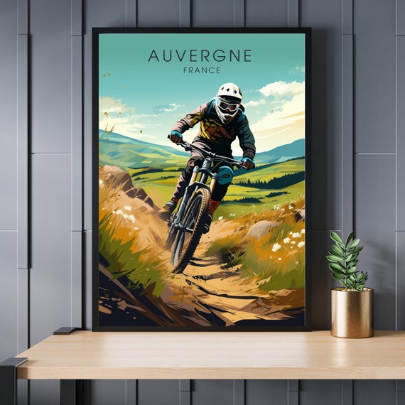 Auvergne Poster Mountain Bike Print Biking