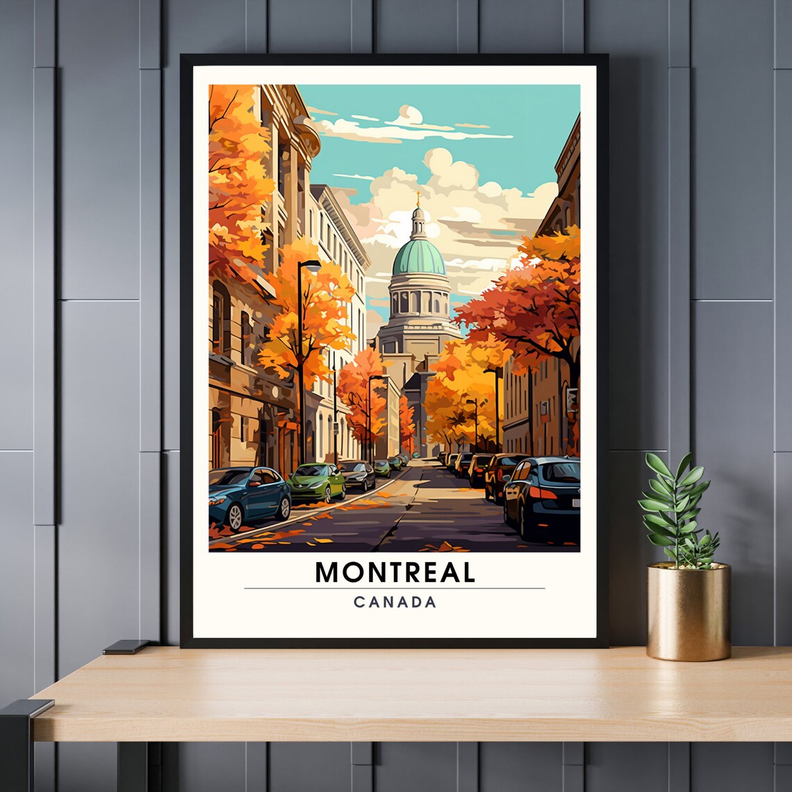 Montreal Travel Poster, Old-Style Wall Art Print